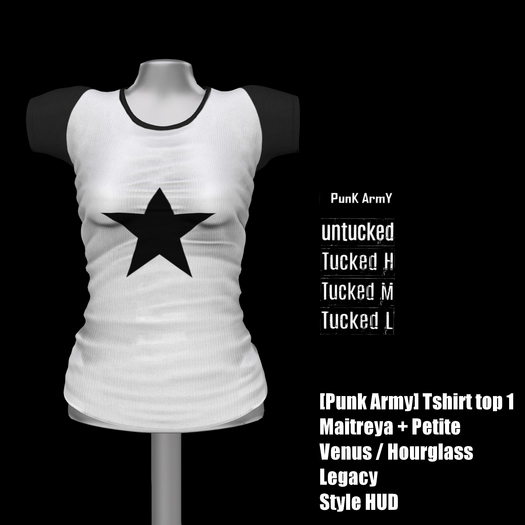 Second Life Marketplace - [Punk Army] Tshirt top 1